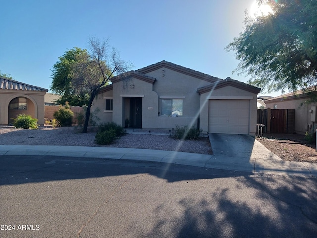 view of front of house with a garage