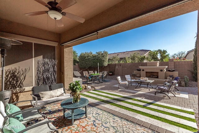 view of patio / terrace with ceiling fan