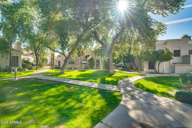 view of home's community featuring a yard