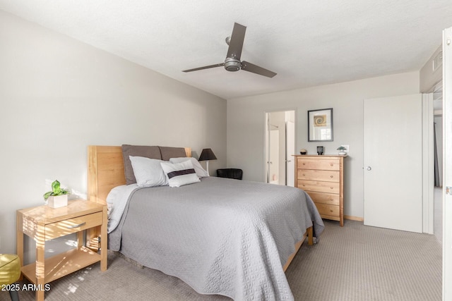 bedroom with carpet and ceiling fan