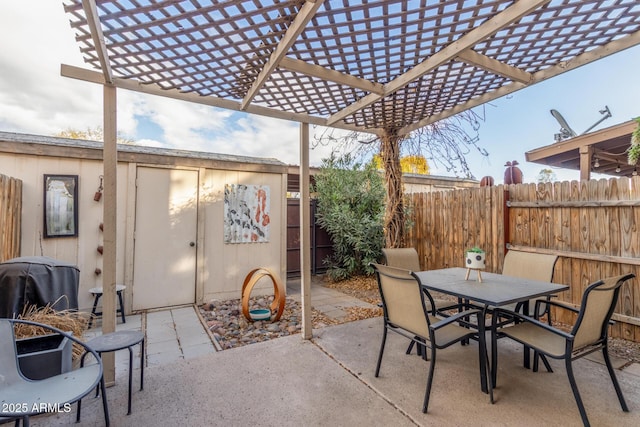 view of patio / terrace with a pergola