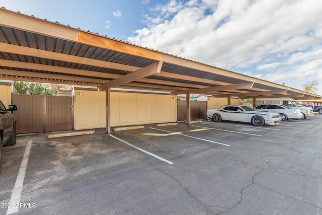 view of car parking with a carport