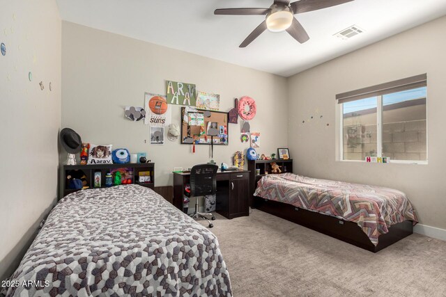 1005 E Weldon Ave, Phoenix, AZ 85014 - bedroom with carpet and ceiling fan