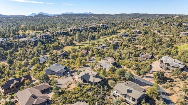 aerial view with a mountain view