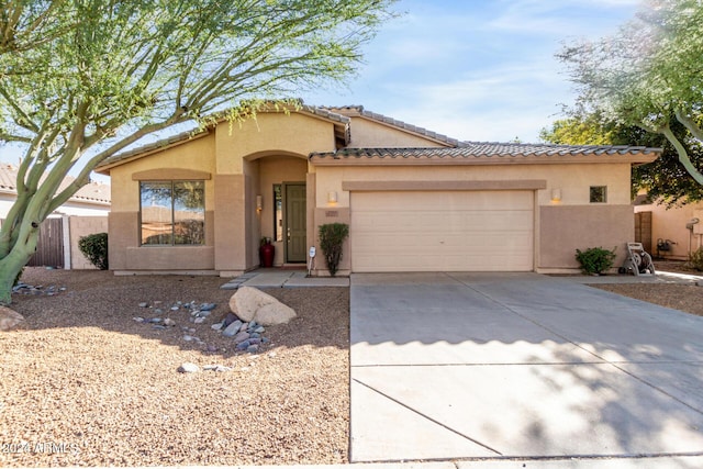 view of front of house with a garage