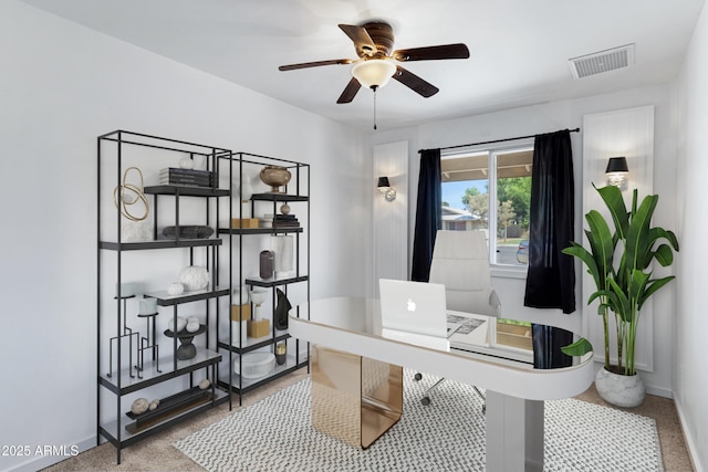 1215 E Geneva Dr, Tempe, AZ 85282 - home office with a ceiling fan and baseboards
