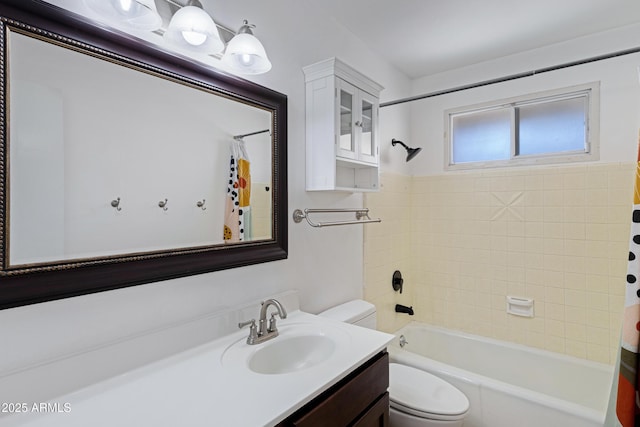 1215 E Geneva Dr, Tempe, AZ 85282 - bathroom featuring toilet, vanity, and shower / bath combo