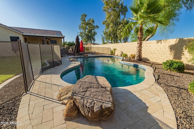 3532 W Mesquite Ave, San Tan Valley, AZ 85144 - view of swimming pool featuring a fenced backyard and a patio