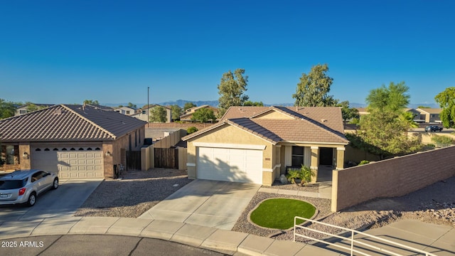 3532 W Mesquite Ave, San Tan Valley, AZ 85144 - single story home featuring driveway, stucco siding, an attached garage, and a tile roof