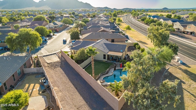 3532 W Mesquite Ave, San Tan Valley, AZ 85144 - aerial perspective of suburban area featuring a pool and mountains