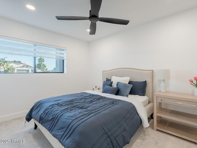 4748 E Redfield Rd, Phoenix, AZ 85032 - bedroom with carpet floors, recessed lighting, baseboards, and a ceiling fan