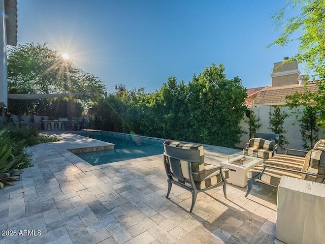 4748 E Redfield Rd, Phoenix, AZ 85032 - swimming pool with a fire pit and a patio area