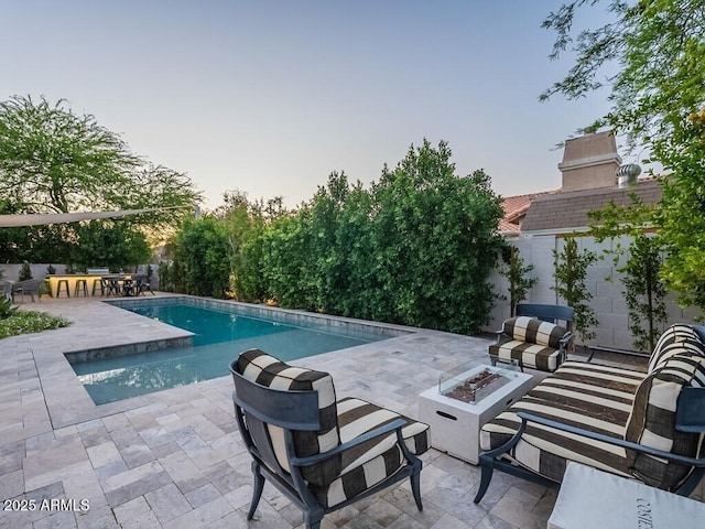 4748 E Redfield Rd, Phoenix, AZ 85032 - view of swimming pool with a fire pit and a patio