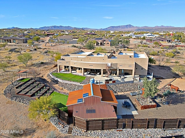 bird's eye view featuring a mountain view