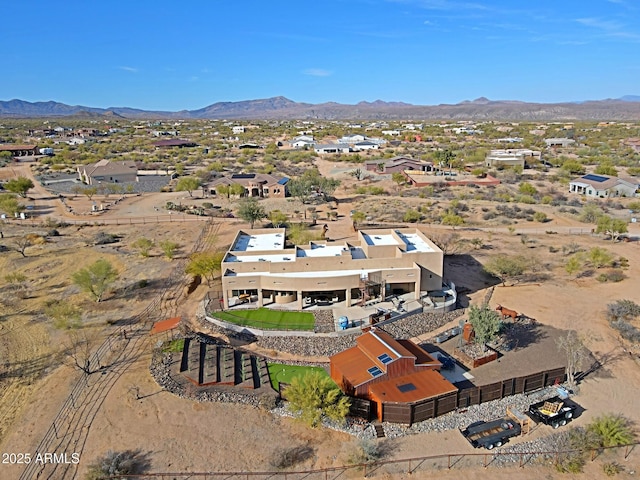 bird's eye view with a mountain view