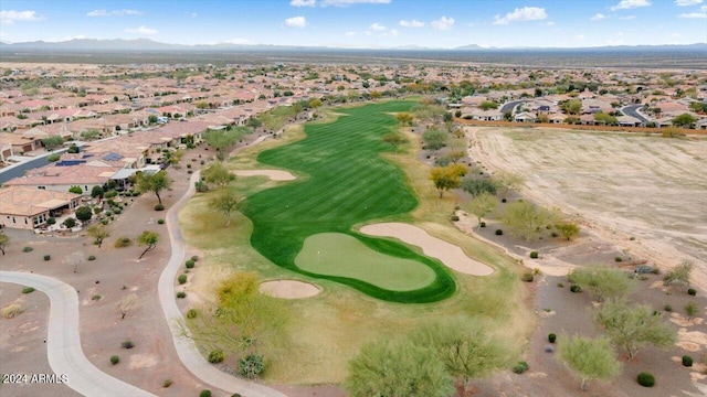 birds eye view of property featuring a mountain view