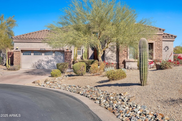 view of front of house with a garage