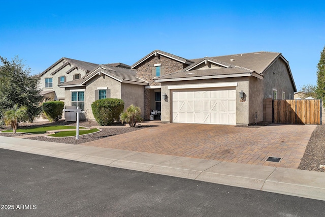 single story home with a garage