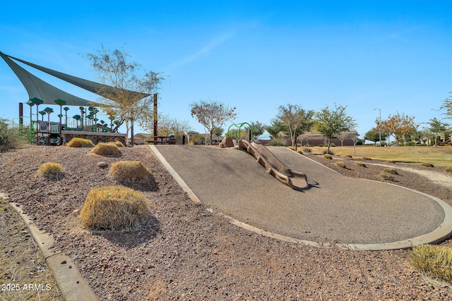 view of yard featuring a playground