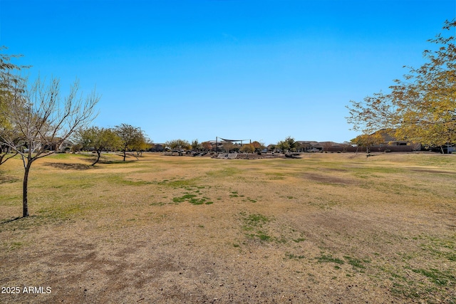 view of yard with a rural view