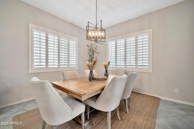 view of tiled dining space