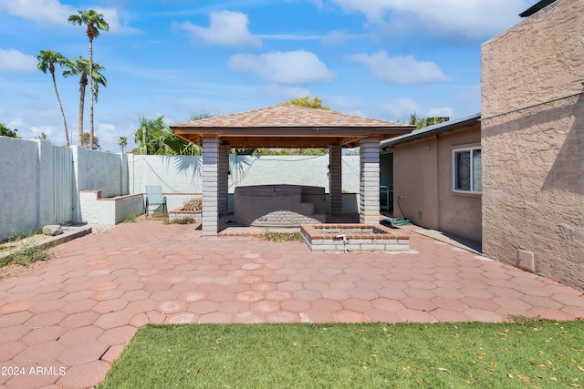 view of patio / terrace featuring a gazebo