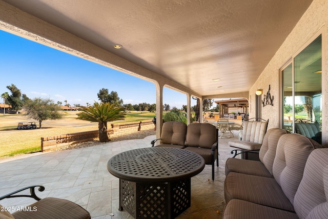 view of patio with an outdoor living space