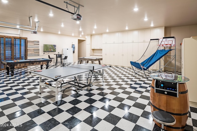 recreation room with pool table