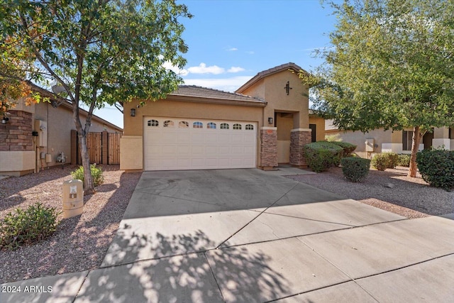 view of front of house with a garage