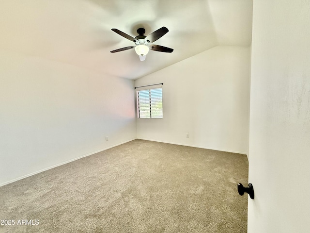 4028 E Mountain Sage Dr, Phoenix, AZ 85044 - carpeted empty room featuring vaulted ceiling, ceiling fan, and baseboards