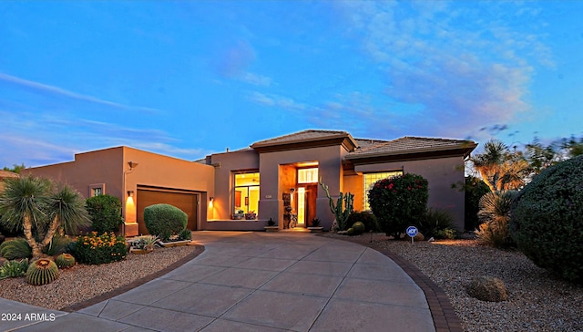 view of front of home featuring a garage