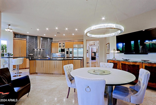 dining area with sink