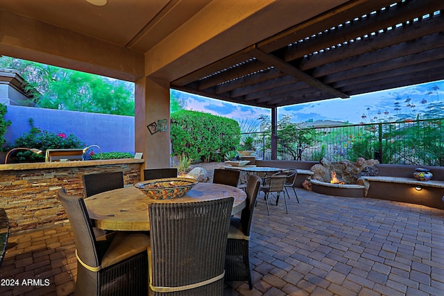 view of patio / terrace with a pergola