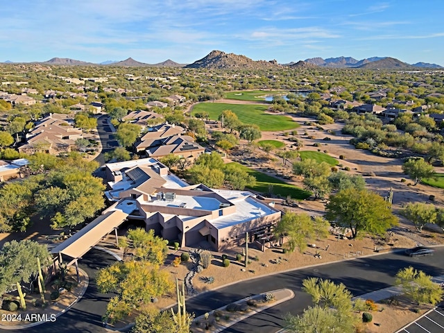 bird's eye view with a mountain view