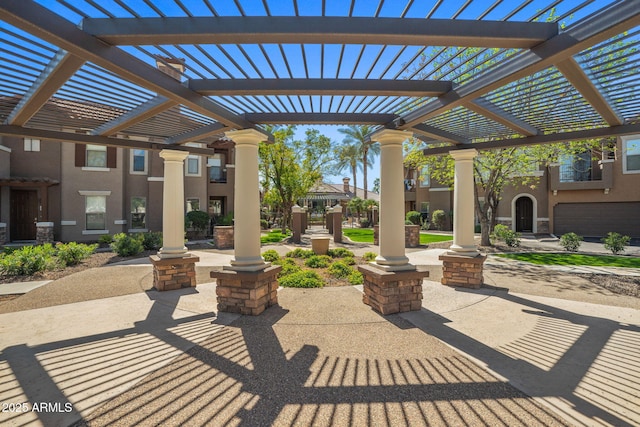 view of patio with a pergola