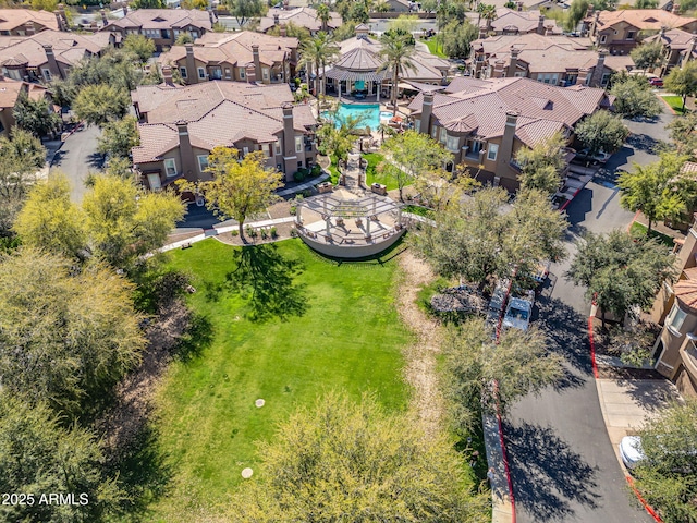 drone / aerial view with a residential view