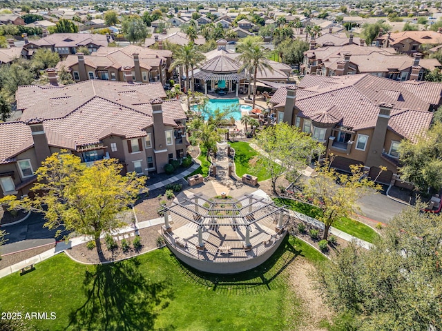 aerial view featuring a residential view