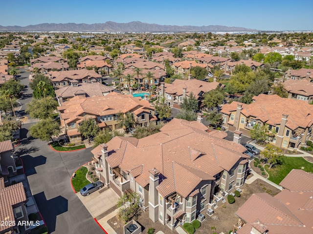 bird's eye view with a mountain view and a residential view