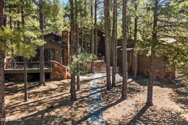 2096 William Palmer, Flagstaff, AZ 86005 - view of yard featuring stairway and a wooden deck