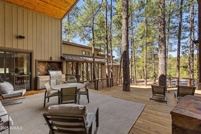 2096 William Palmer, Flagstaff, AZ 86005 - wooden terrace featuring outdoor dining space and grilling area