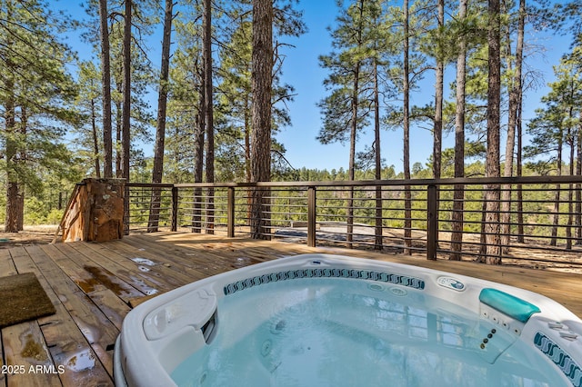 2096 William Palmer, Flagstaff, AZ 86005 - view of swimming pool featuring hot tub deck surround and a wooden deck