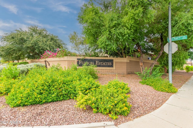 view of community sign