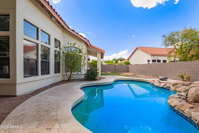 5428 W Wethersfield Dr, Glendale, AZ 85304 - view of pool featuring a fenced backyard, a fenced in pool, and a patio