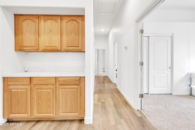 interior space with light hardwood / wood-style floors