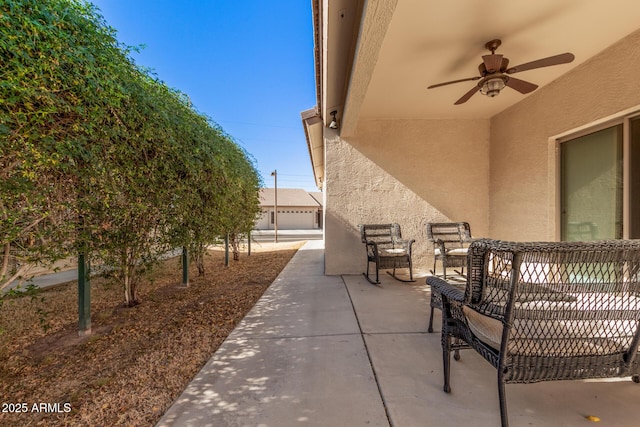 view of patio / terrace with ceiling fan