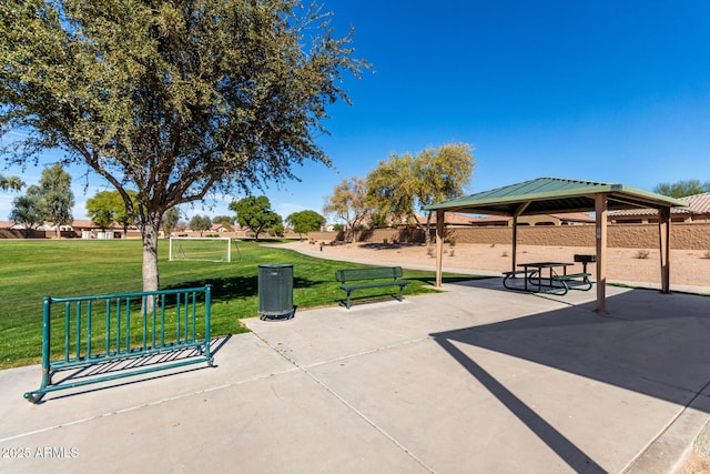 surrounding community with a gazebo
