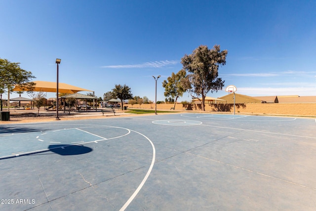 view of basketball court featuring a gazebo and community basketball court