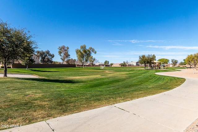 surrounding community featuring a yard