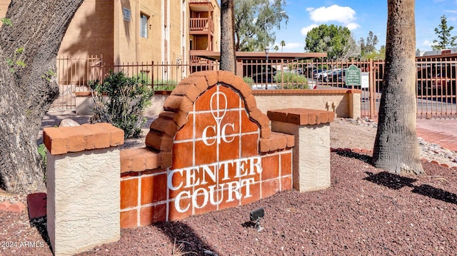 view of community sign