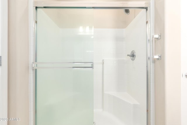 full bathroom with a shower stall